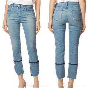 🌟J Brand Ruby High Rise Crop Cigarette Jeans in Patriot Raw Hem